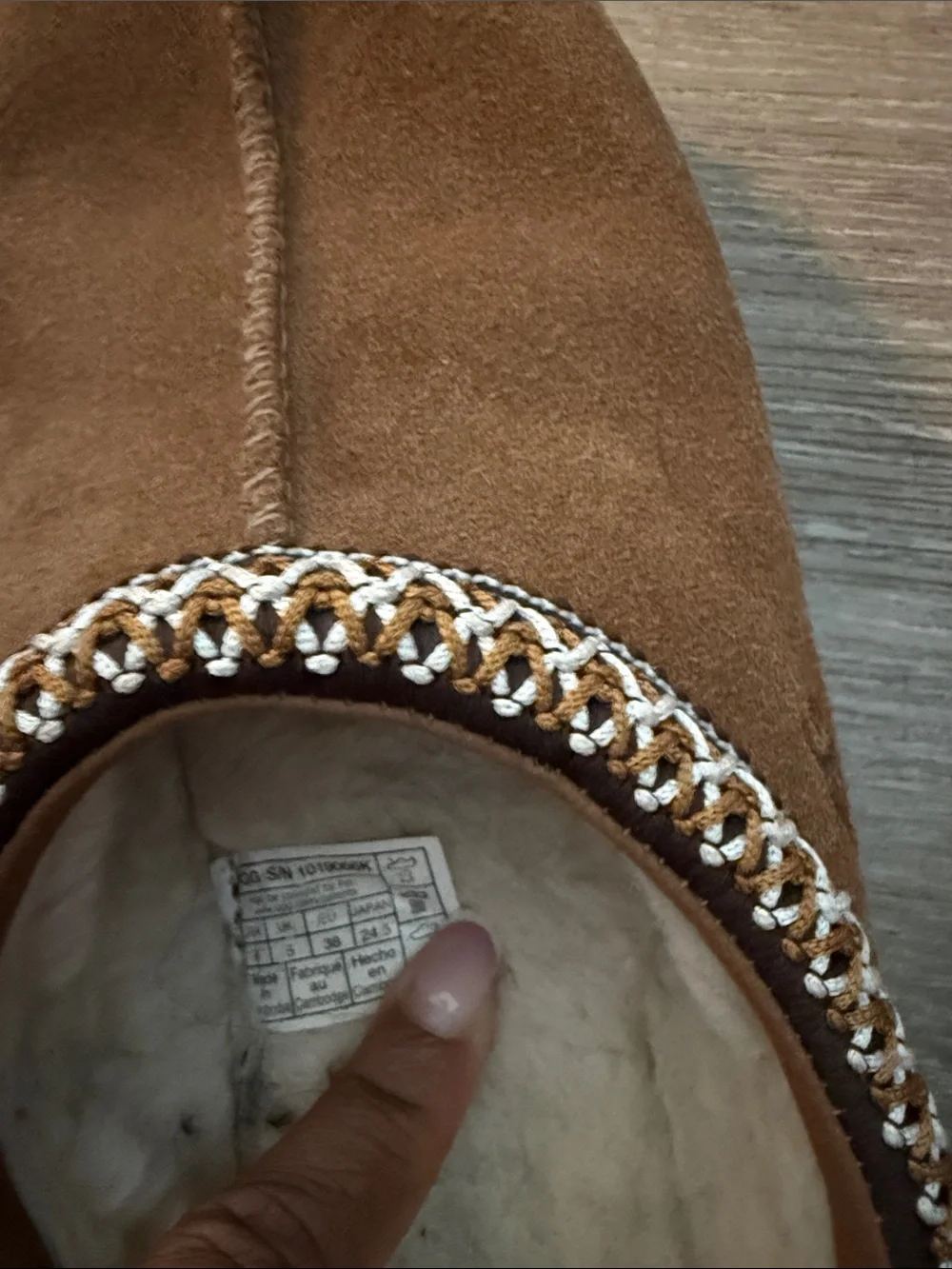 UGG Kids Chestnut Suede Slip-On Moccasins with Shearling Collar